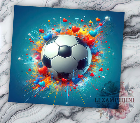 Soccer Ball 20oz Tumbler Wrap PNG, Soccer Tumbler PNG Sublimation Design, Straight & Tapered Tumbler Wrap, Instant Digital Download Sublimation Li Zamperini 