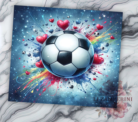 Soccer Ball 20oz Tumbler Wrap PNG, Soccer Tumbler PNG Sublimation Design, Straight & Tapered Tumbler Wrap, Instant Digital Download Sublimation Li Zamperini 