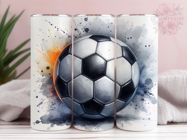 Soccer Ball 20oz Tumbler Wrap PNG, Straight & Tapered Tumbler Wrap, Watercolor Soccer Ball Tumbler Png, Instant Digital Download Sublimation Li Zamperini 