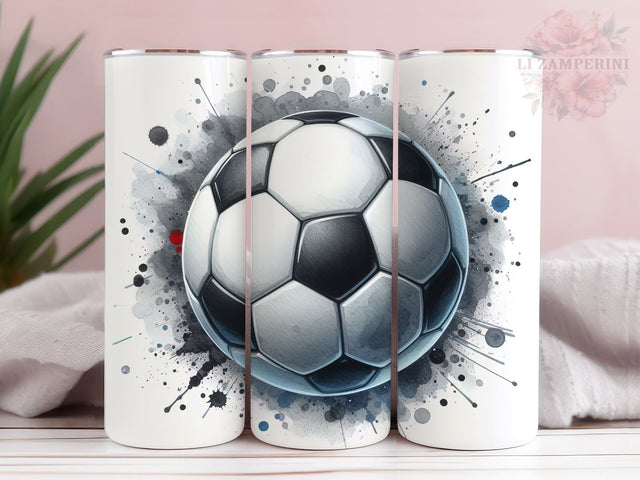 Soccer Ball 20oz Tumbler Wrap PNG, Straight & Tapered Tumbler Wrap, Watercolor Soccer Ball Tumbler Png, Instant Digital Download Sublimation Li Zamperini 