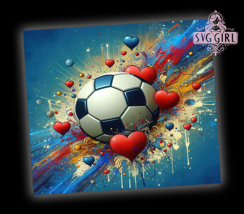 Soccer Ball 20oz Tumbler Wrap Sublimation Design, Straight Tapered Tumbler Wrap, Soccer Tumbler Png, Instant Digital Download Sublimation SvggirlplusArt 