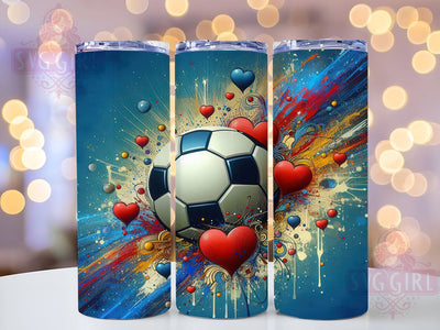 Soccer Ball 20oz Tumbler Wrap Sublimation Design, Straight Tapered Tumbler Wrap, Soccer Tumbler Png, Instant Digital Download Sublimation SvggirlplusArt 