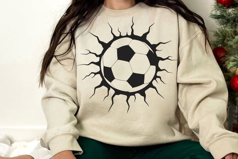 Soccer ball cracked wall Svg SVG DesignDestine 