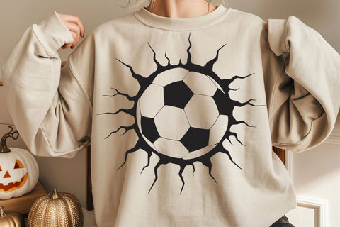Soccer ball cracked wall Svg SVG DesignDestine 
