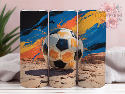 Soccer Ball Desert Sports 20oz Tumbler Wrap, Photorealistic Design, Worn Ball, Rocky Desert, Sports Wrap, 20oz Tumbler Wrap, Sublimation PNG Sublimation Li Zamperini 