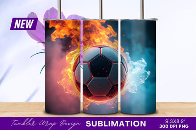 Soccer ball engulfed in fire and ice Sublimation Regulrcrative 