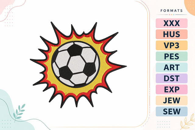 Soccer Ball Explosion Embroidery Design - Dynamic Sports Soccer Embroidery/Applique DESIGNS sg embroidery 