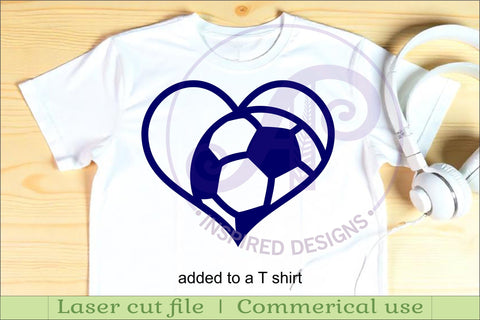 Soccer ball heart laser cut wall sign SVG APInspireddesigns 