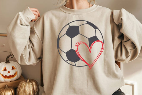 Soccer Ball Heart SVG Files, Football Cut Files, Soccer Heart Png SVG DesignDestine 