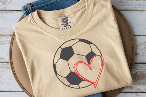Soccer Ball Heart SVG Files, Football Cut Files, Soccer Heart Png SVG DesignDestine 