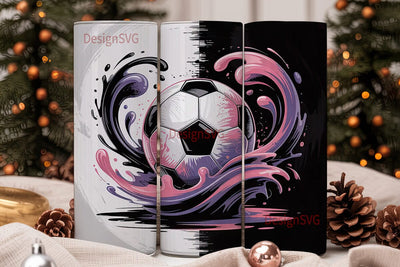 Soccer Ball Ink Splash 20oz Tumbler Wrap Sublimation DesignSVG 