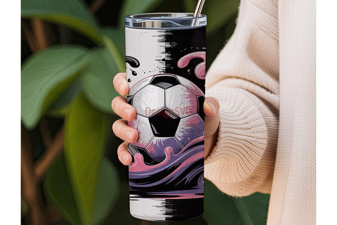 Soccer Ball Ink Splash 20oz Tumbler Wrap Sublimation DesignSVG 