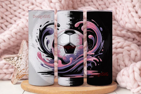 Soccer Ball Ink Splash 20oz Tumbler Wrap Sublimation DesignSVG 