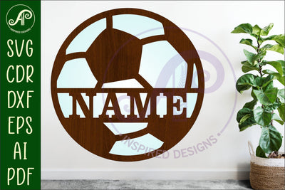 Soccer ball name wall art sign, SVG personalized SVG APInspireddesigns 
