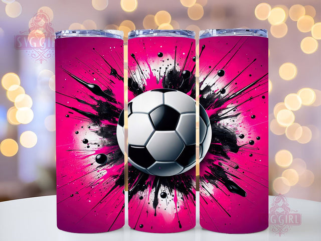 Soccer Ball Pink Football 20oz Tumbler Wrap Sublimation Design, Straight Tapered Tumbler Wrap, Soccer Ball Tumbler Png, Instant Digital Download Sublimation SvggirlplusArt 