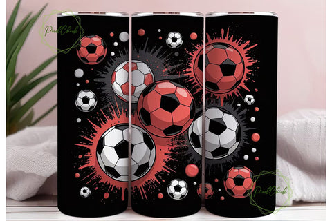 Soccer Ball Splash 20oz Tumbler Wrap Sublimation PixelChick 