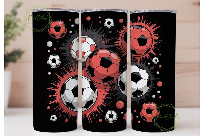 Soccer Ball Splash 20oz Tumbler Wrap Sublimation PixelChick 