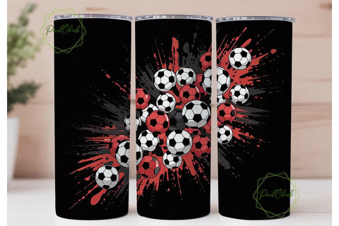 Soccer Ball Splash 20oz Tumbler Wrap Sublimation PixelChick 