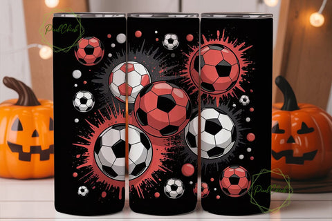 Soccer Ball Splash 20oz Tumbler Wrap Sublimation PixelChick 