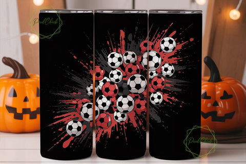 Soccer Ball Splash 20oz Tumbler Wrap Sublimation PixelChick 
