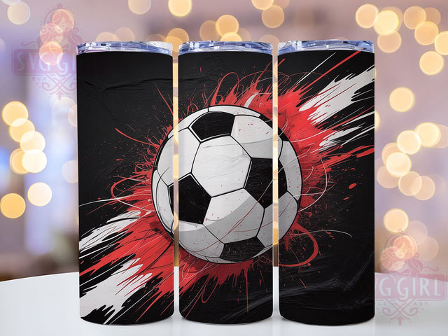 Soccer Ball Sports Tumbler, Sports Tumbler, 20Oz Tumbler, Sublimation Design, Digital Wrap, Athletic Gift, Soccer Fan Sublimation SvggirlplusArt 