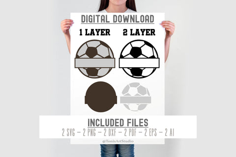 Soccer Ball SVG PNG DXF - Football Laser Cut Template SVG TonisArtStudio 