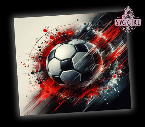 Soccer Ball Tumbler Wrap, Futbol Design Tumbler, 20oz Sublimation Wrap, Digital Download Tumbler, Soccer Lover Gift, Unique Drinkware, Sports Tumbler Design, Soccer Fan Art Sublimation SvggirlplusArt 