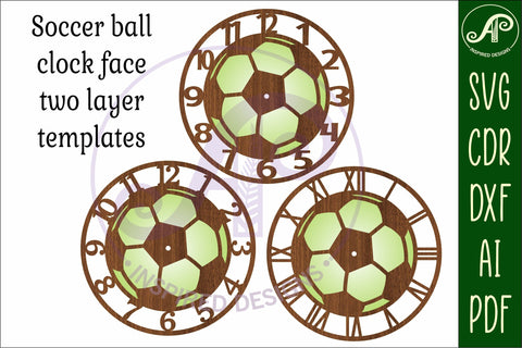 Soccer ball wall clock laser cut files, SVG file. vector SVG APInspireddesigns 
