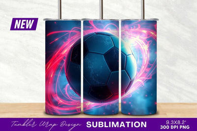 Soccer Ball With Energy Trails And Tumbler Png Sublimation Regulrcrative 