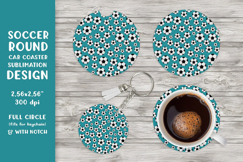 Soccer balls car coaster sublimation Sports round coaster 11 Sublimation LaBelezoka 