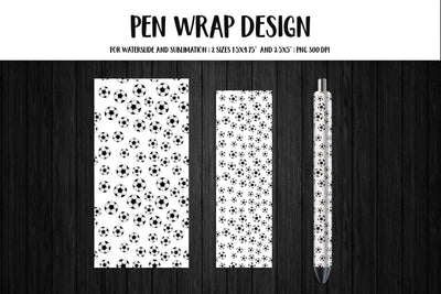 Soccer Balls Epoxy Pen Wrap Sublimation or Waterslide PNG Sublimation LaBelezoka 