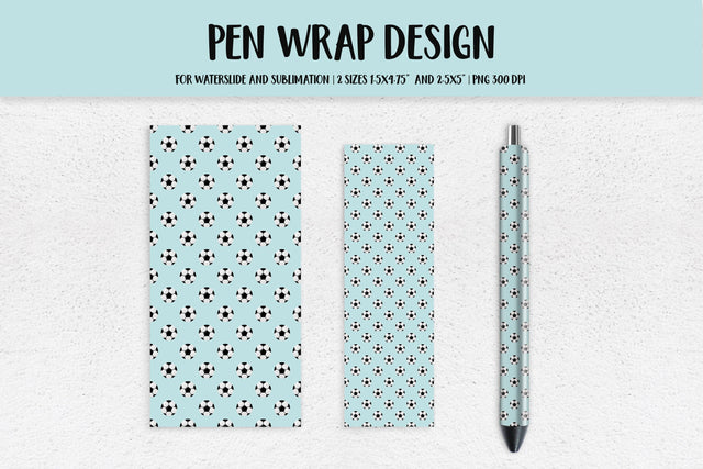 Soccer Balls Epoxy Pen Wrap Sublimation or Waterslide PNG Sublimation LaBelezoka 