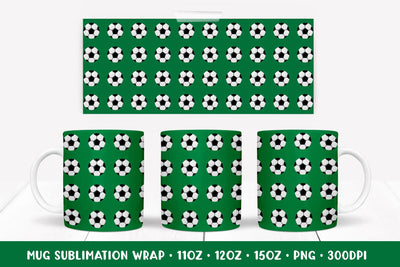 Soccer Balls Mug Sublimation Design. Sports Mug Wrap PNG 007 Sublimation LaBelezoka 