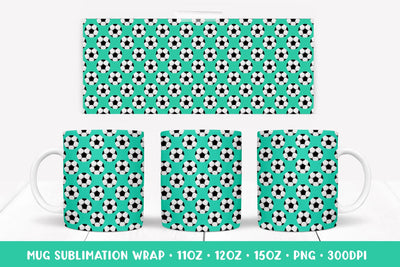 Soccer Balls Mug Sublimation Design. Sports Mug Wrap PNG 008 Sublimation LaBelezoka 