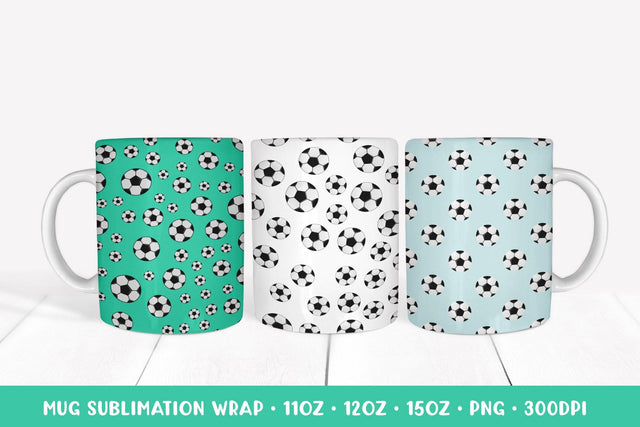 Soccer Balls Mug Sublimation Designs. Sports Mug Wrap PNG 14 Sublimation LaBelezoka 