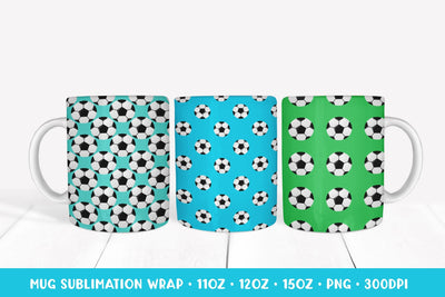 Soccer Balls Mug Sublimation Designs. Sports Mug Wrap PNG 15 Sublimation LaBelezoka 