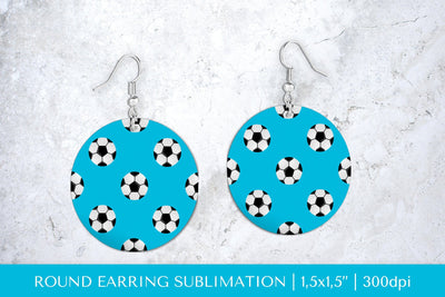 Soccer balls round earrings sublimation design PNG 017 Sublimation LaBelezoka 