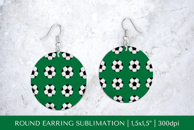 Soccer balls round earrings sublimation design PNG 019 Sublimation LaBelezoka 