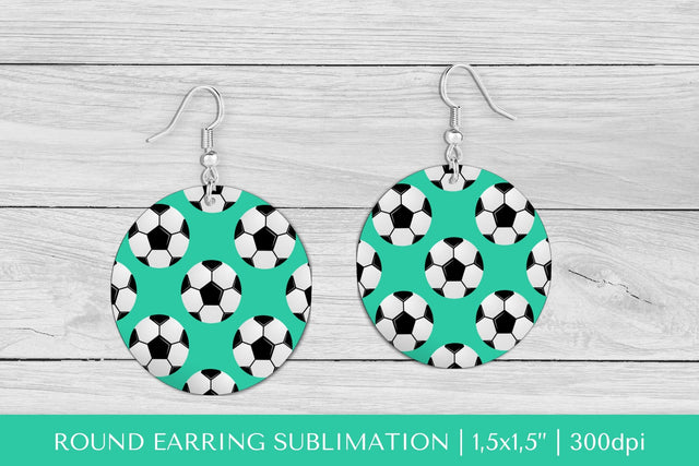 Soccer balls round earrings sublimation design PNG 020 Sublimation LaBelezoka 