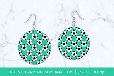 Soccer balls round earrings sublimation design PNG 021 Sublimation LaBelezoka 