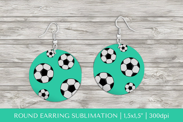 Soccer balls round earrings sublimation design PNG Sublimation LaBelezoka 