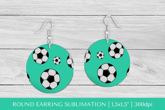 Soccer balls round earrings sublimation design PNG Sublimation LaBelezoka 