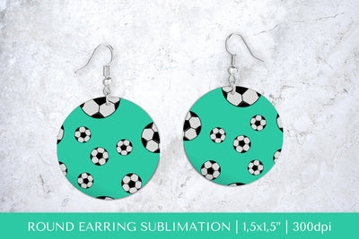 Soccer balls round earrings sublimation design PNG Sublimation LaBelezoka 