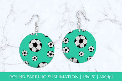 Soccer balls round earrings sublimation design PNG Sublimation LaBelezoka 