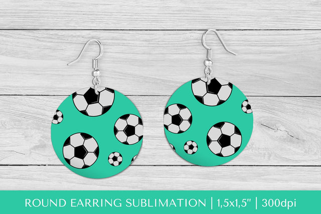 Soccer balls round earrings sublimation design PNG Sublimation LaBelezoka 