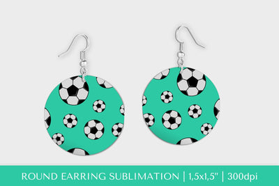 Soccer balls round earrings sublimation design PNG Sublimation LaBelezoka 