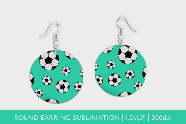 Soccer balls round earrings sublimation design PNG Sublimation LaBelezoka 