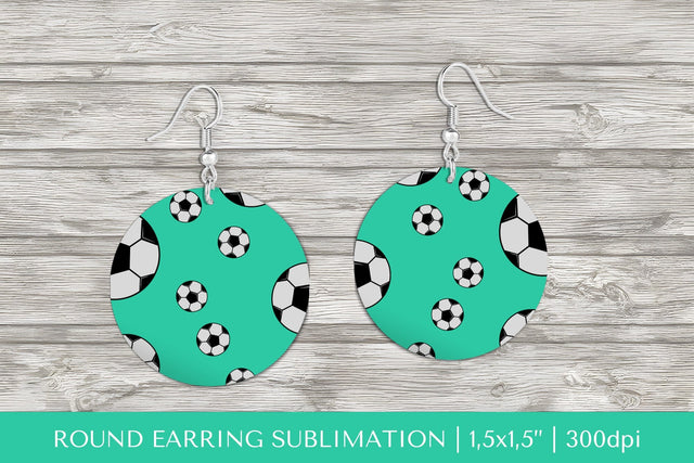 Soccer balls round earrings sublimation design PNG Sublimation LaBelezoka 