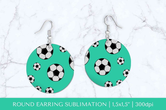 Soccer balls round earrings sublimation design PNG Sublimation LaBelezoka 