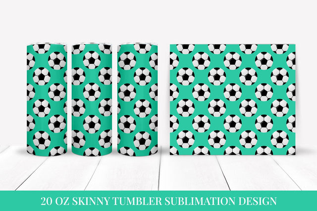 Soccer Balls Skinny Tumbler Wrap Sublimation Design 08 Sublimation LaBelezoka 